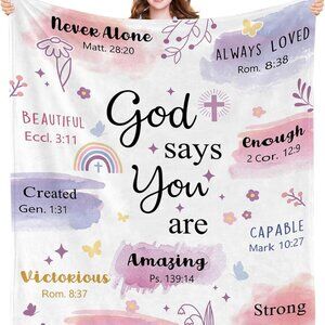 Religious Christian Blanket for Women 50x60 Flannel Cozy Gift for Holiday